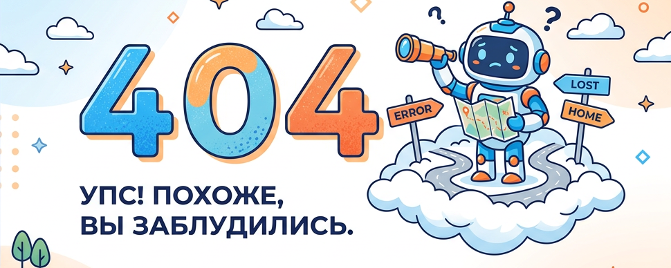 траница ошибки с кнопкой «На главную» и поиском